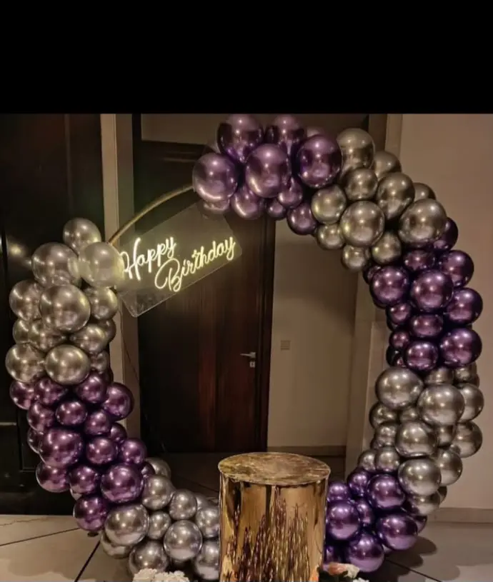 purple birthday decoration